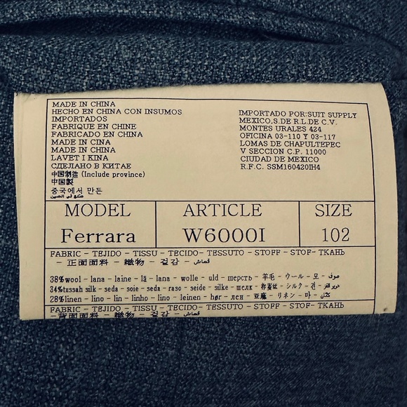 Suit supply 42L blue linen waistcoat - Picture 2 of 4